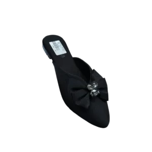 Crystal Bow Mules – Slip-On Designer Flats D35-60