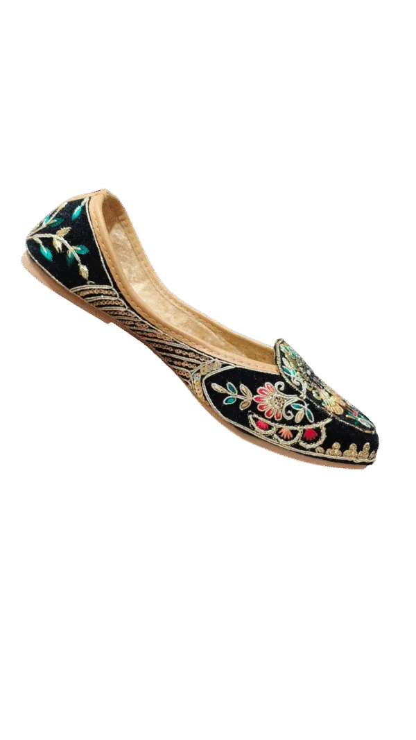 Regal Peacock Velvet Jutti D35-101 - Image 2
