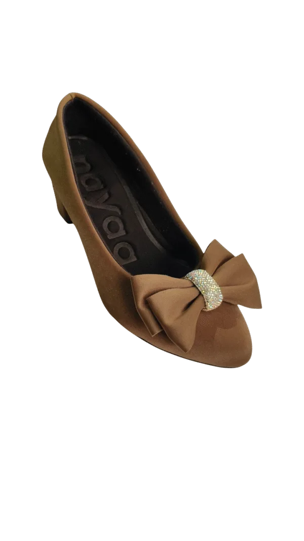 Glam Bow Heeled Ballerinas