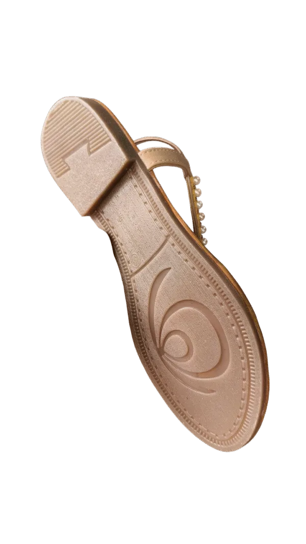 Elegant Pearl & Crystal Embellished T-Strap Sandal D35-35 - Image 2