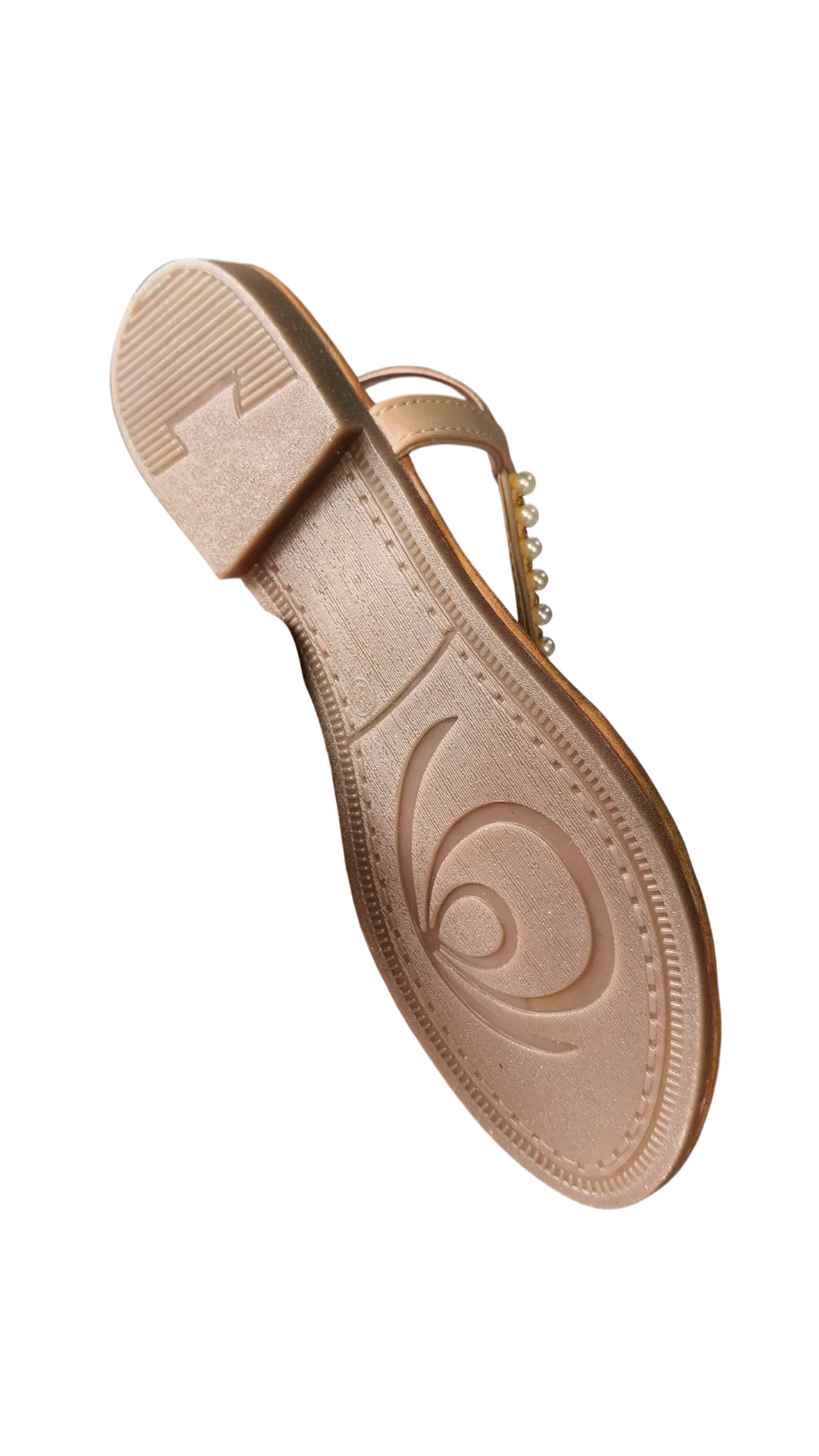 Elegant Pearl & Crystal Embellished T-Strap Sandal D35-35 - Image 2