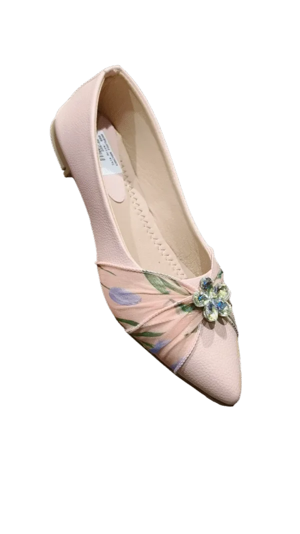 Floral Crystal Embellished Ballerina   D35-58 - Image 3