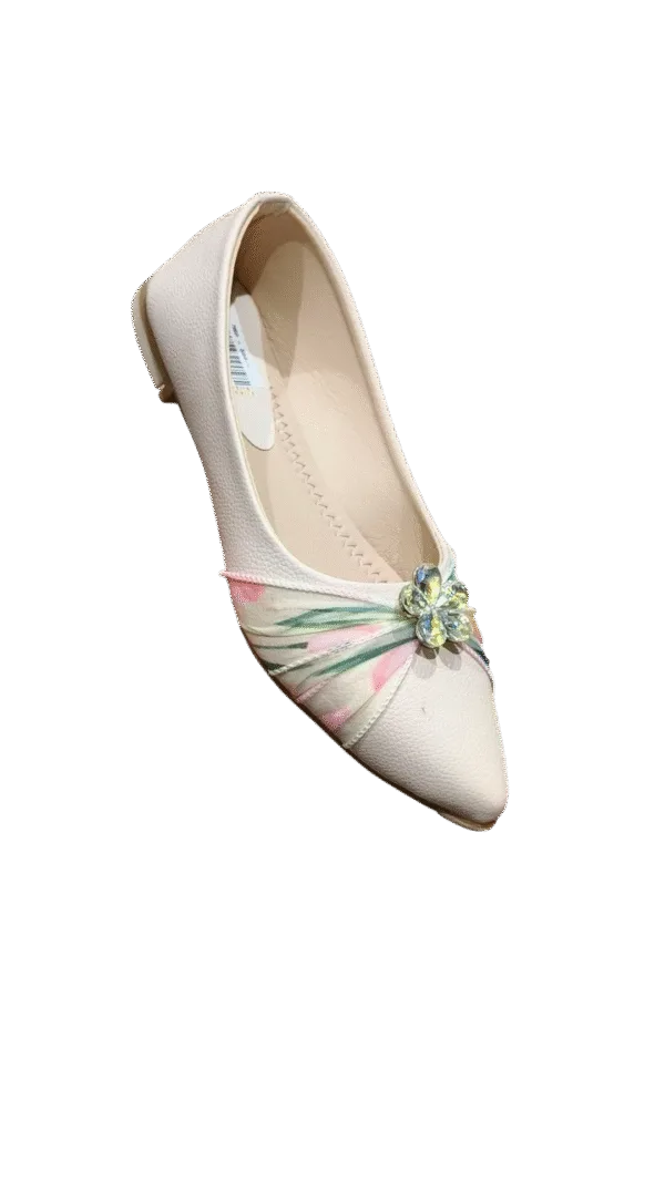 Floral Crystal Embellished Ballerina   D35-58 - Image 2