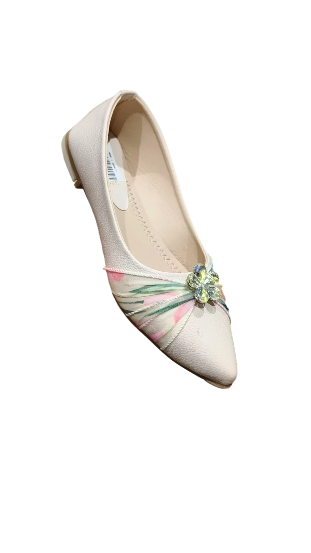 Floral Crystal Embellished Ballerina   D35-58 - Image 2