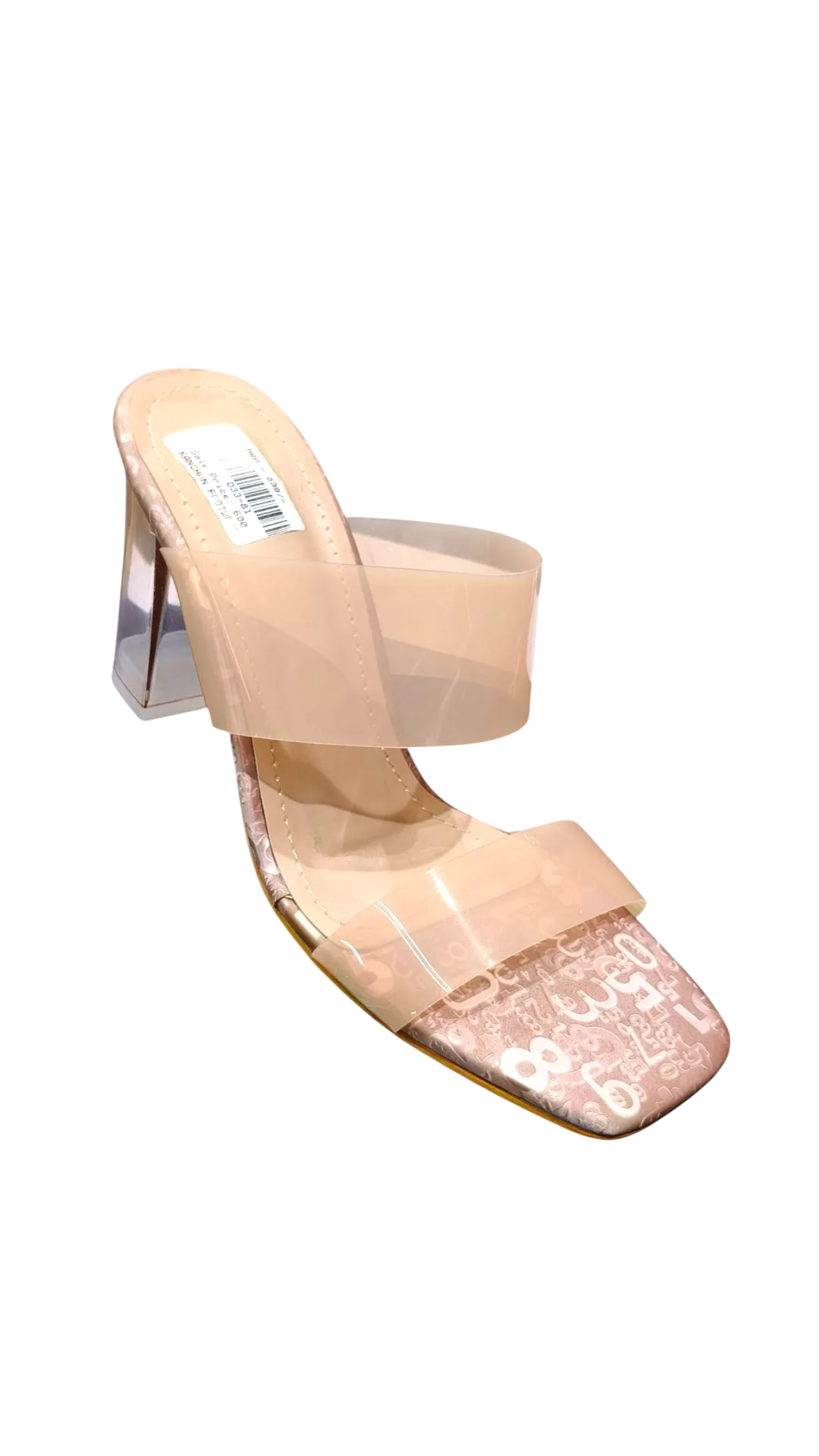 Ladies’ Nude Block Heel Transparent Sandals ART D33-81