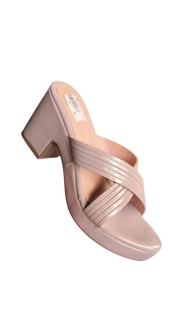 Ladies’ Blush lavender Block Heel Slip-Ons D33-80 - Image 2