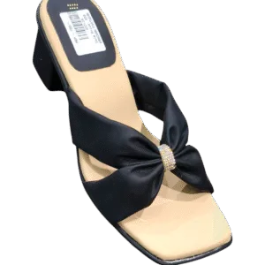 Ladies’ Block Heel Bow Slip-On Sandals D33-34