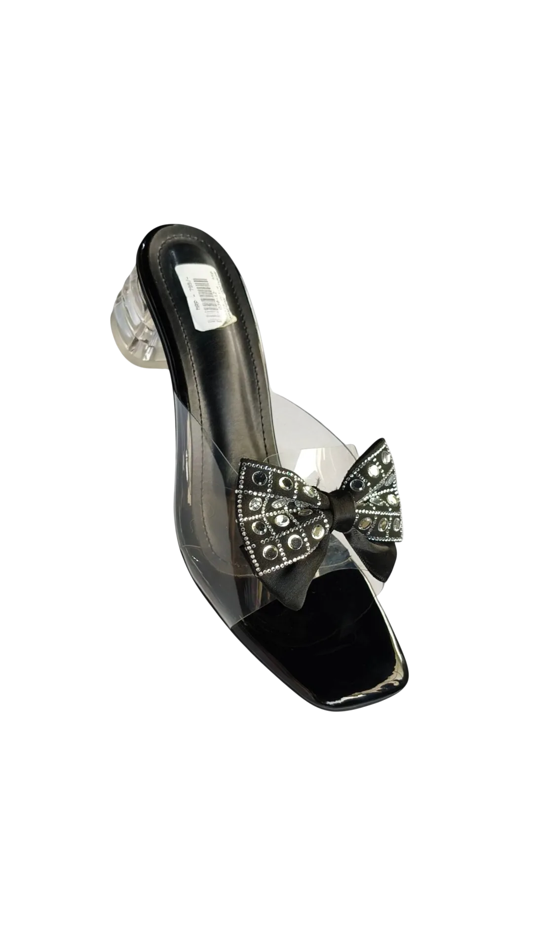Ladies’ Black Bow Transparent Block Heels
ART  D30-12 - Image 2