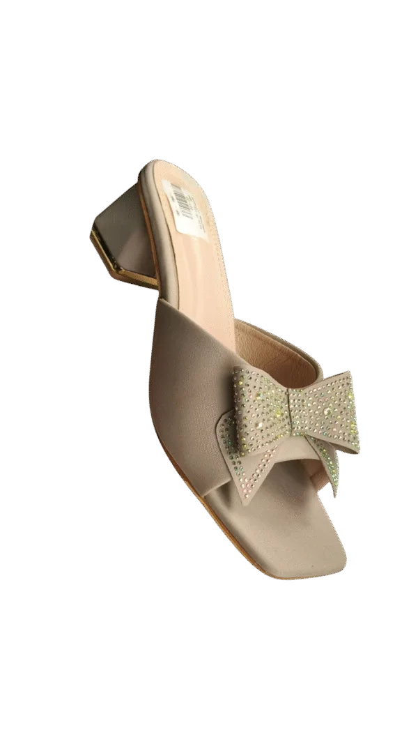 Ladies’ lavender & pista green Bow Block Heels
 art D33-38 - Image 4