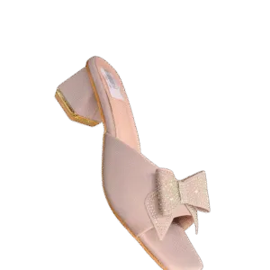 Ladies’ lavender & pista green Bow Block Heels
 art D33-38