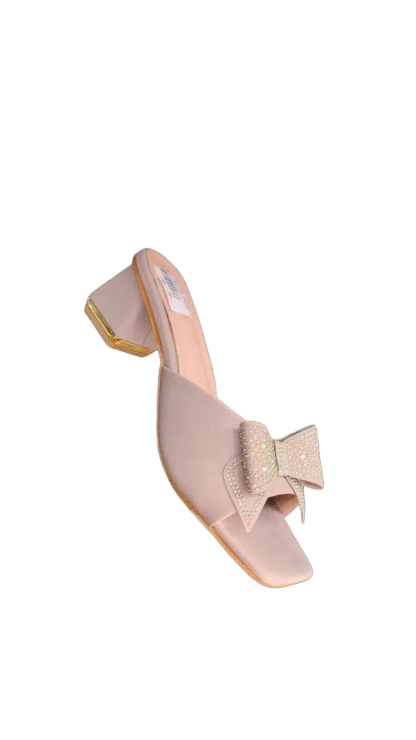 Ladies’ lavender & pista green Bow Block Heels
 art D33-38 - Image 3