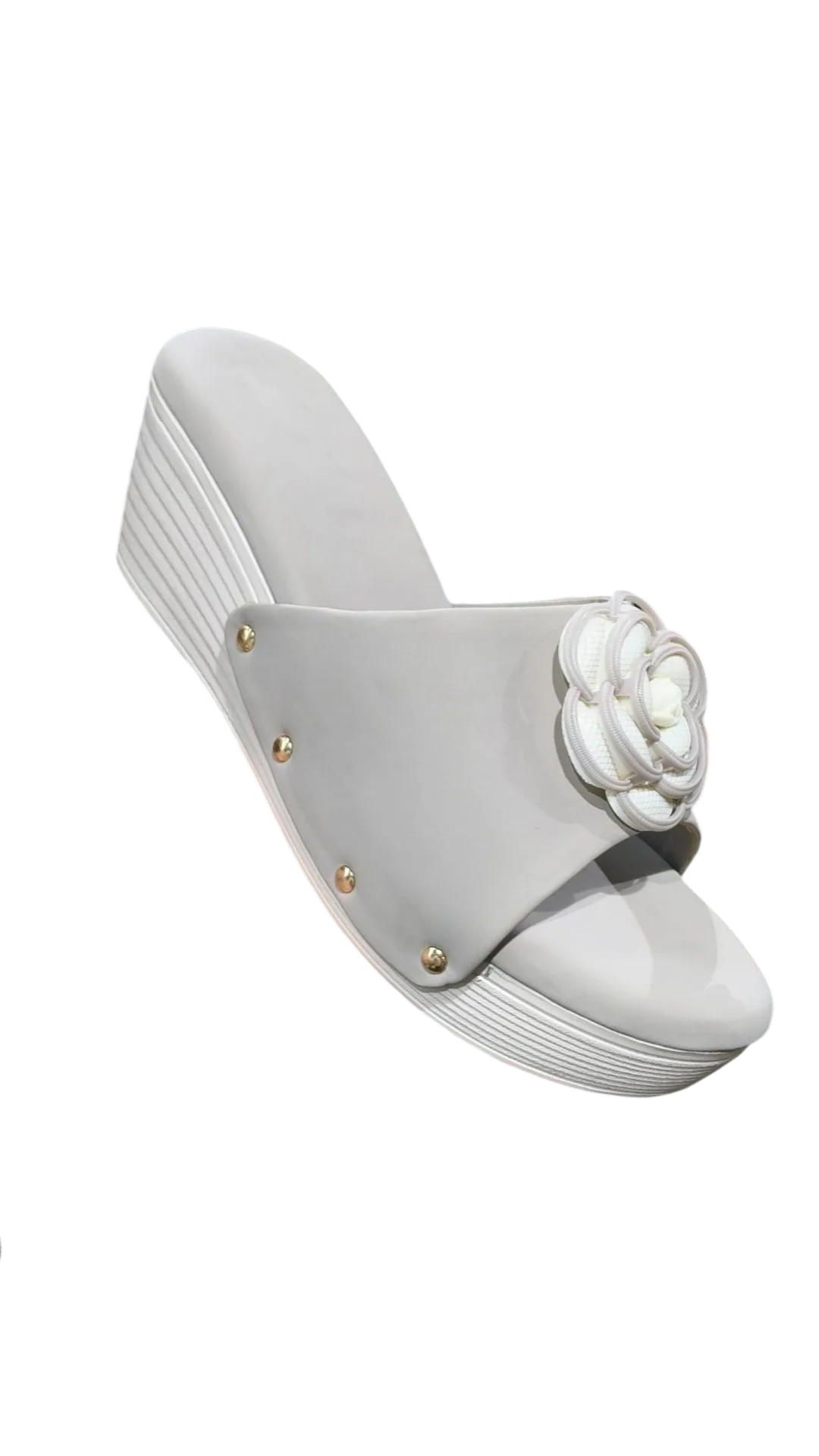 Floral Charm Wedge Slip-Ons
 D35-50 - Image 3