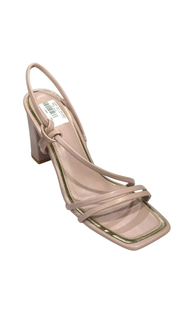 Ladies’ Strappy Nude Square Block Heels ART D19-23 - Image 2