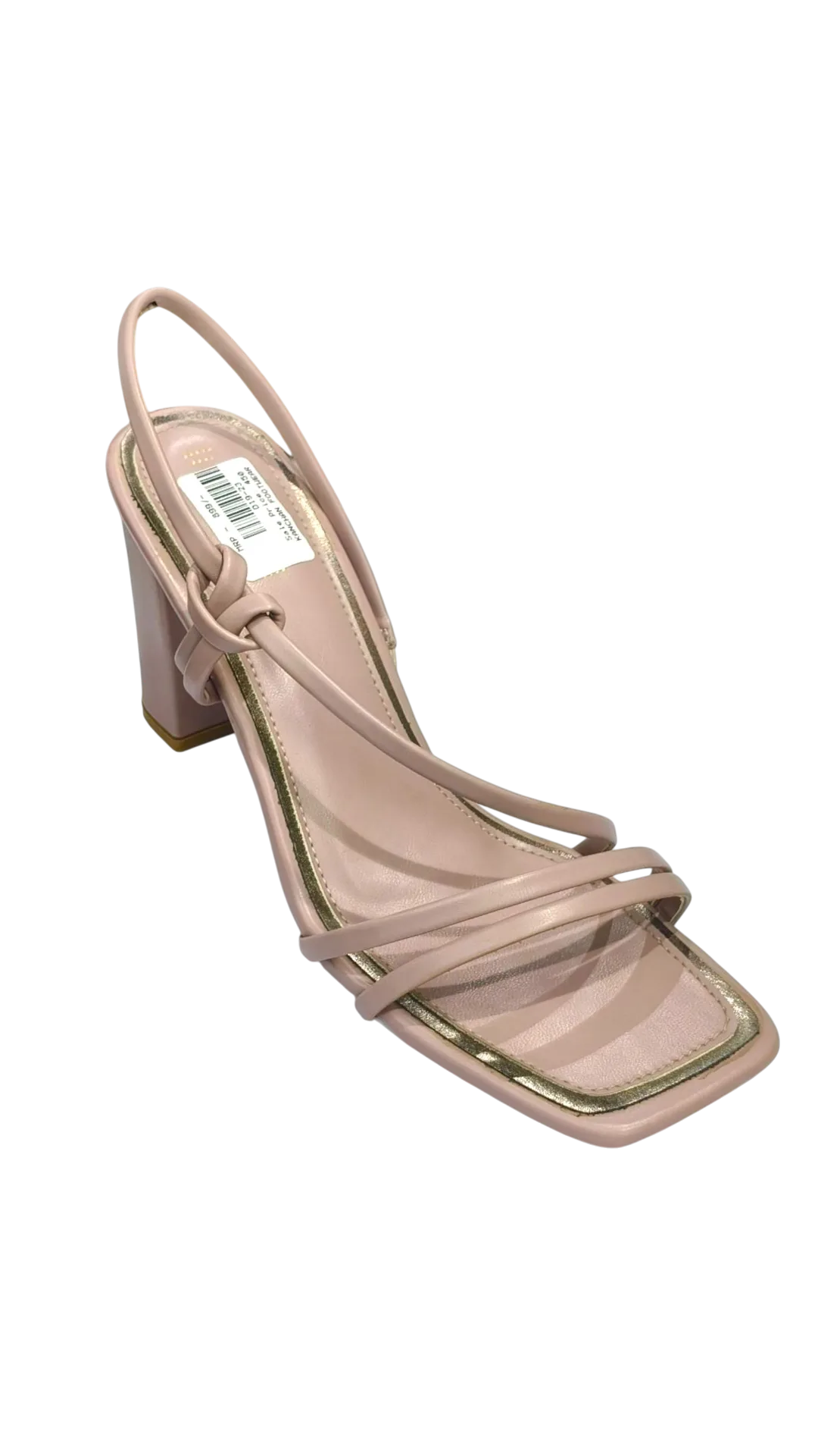 Ladies’ Strappy Nude Square Block Heels ART D19-23 - Image 2