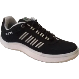 Coaster CTR Alora-3 Stylish Black Lace up Synthetic Leather Outdoor Sports Running Shoes