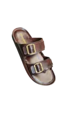 Phooba Brown Double Buckle Comfort Sandals ART - 31355