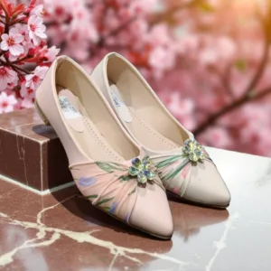 Floral Crystal Embellished Ballerina   D35-58