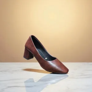 Classic Brown Formal Block Heels D35-20