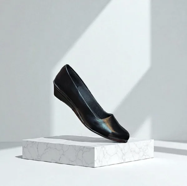 Elegant Black Formal Wedge Heels D35-103