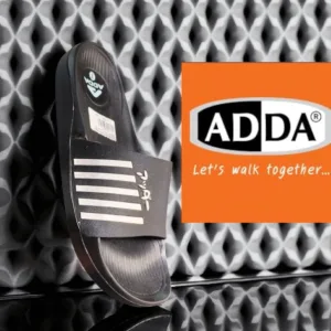 ADDA Black Striped Comfort Slides ART - SKY