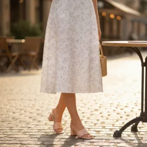 Ladies’ Blush Pink Butterfly Block Heels 
ART D33-39