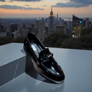 Black Patent Chain Decor Loafers ART - D34-04