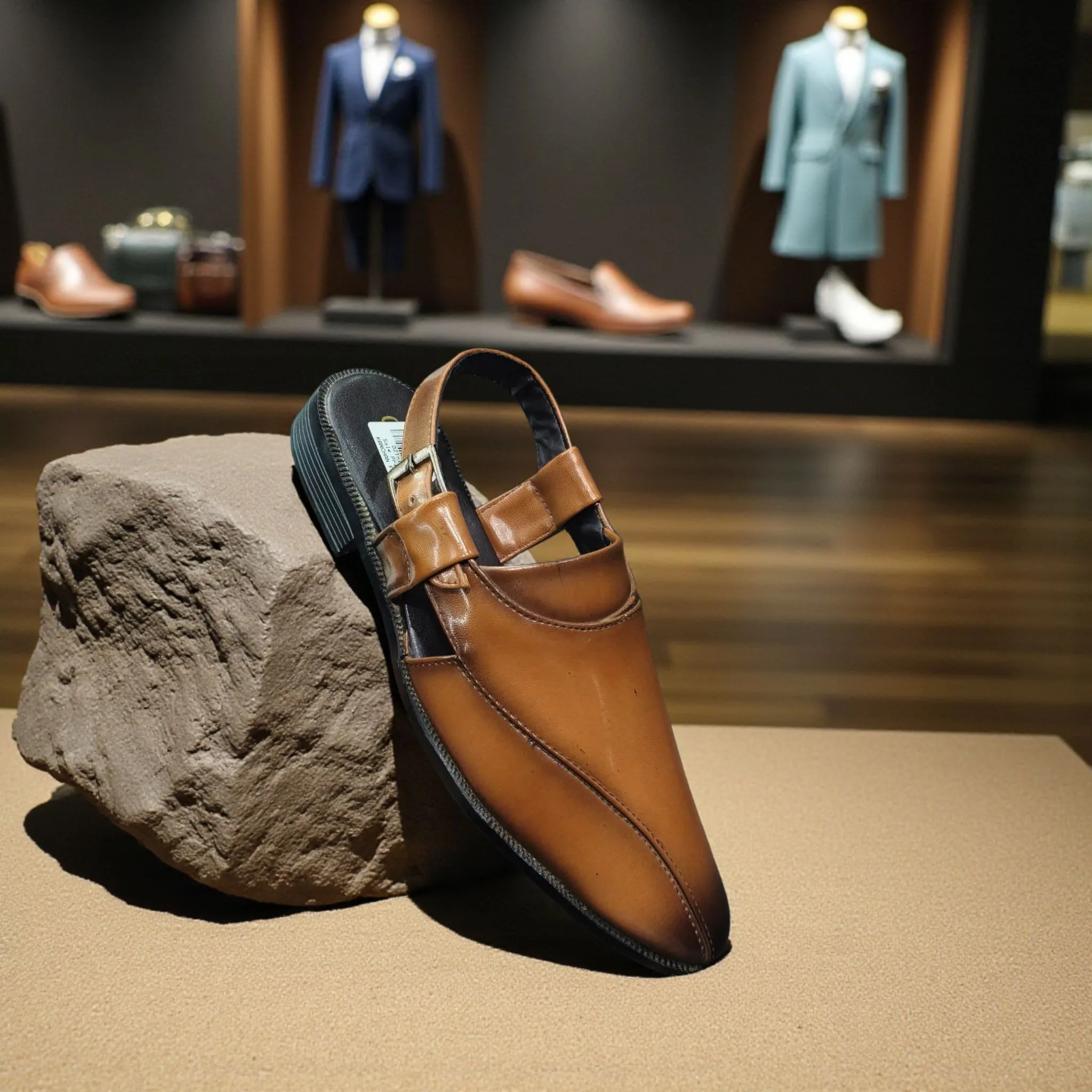 Classic Tan Leather Peshawari Sandals ART - D21-131