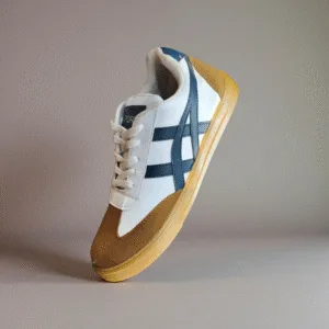 White, Navy & Tan Retro Trainers ART - D35-94