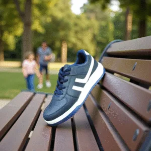Navy Blue & White Athletic Sneakers ART - CANVAS