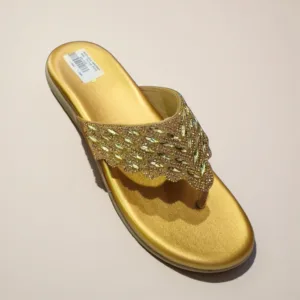Royal Glimmer Gold Embellished Wedge Sandals ✨ ART -  D33-55