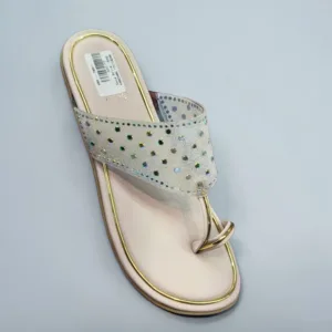 Shimmer & Gold Embellished Toe-Ring Flats ✨ ART - D35-77