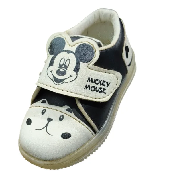 Mickey Mouse Kids Casual Shoes – Navy & White art - g4-02 - Image 3