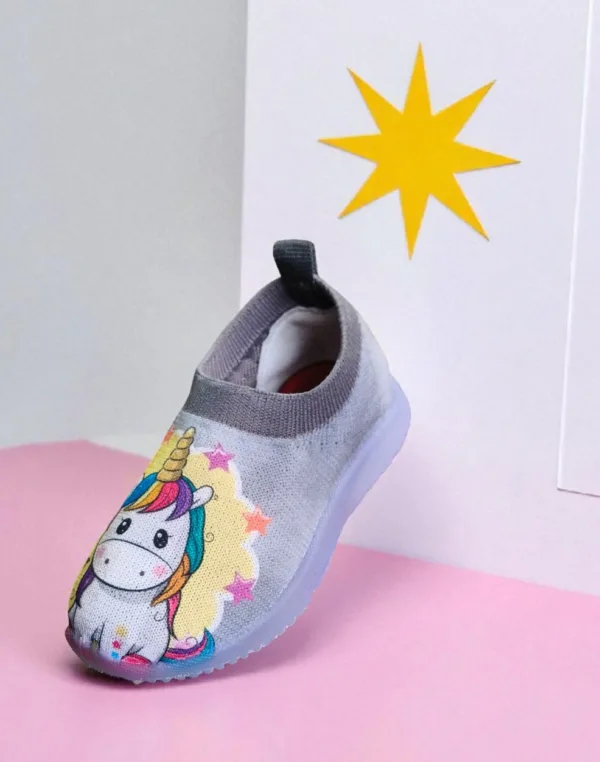 Magical Unicorn Kids Slip-On Shoes art - teddy 2 - Image 2