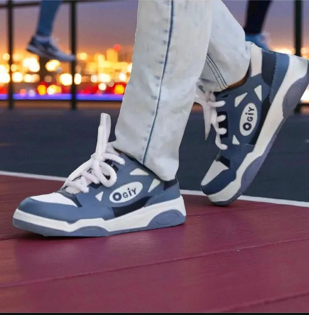 Ogiy Retro Street Sneakers – Blue & White kids ART - running