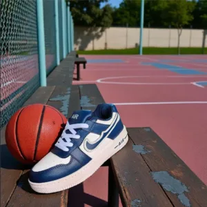 Kids Blue & White Basketball Sneakers
art - h2-08