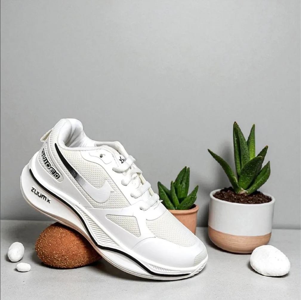 Guidea ZoomX Running Sneakers – Black & White ART - steelmen - Image 2