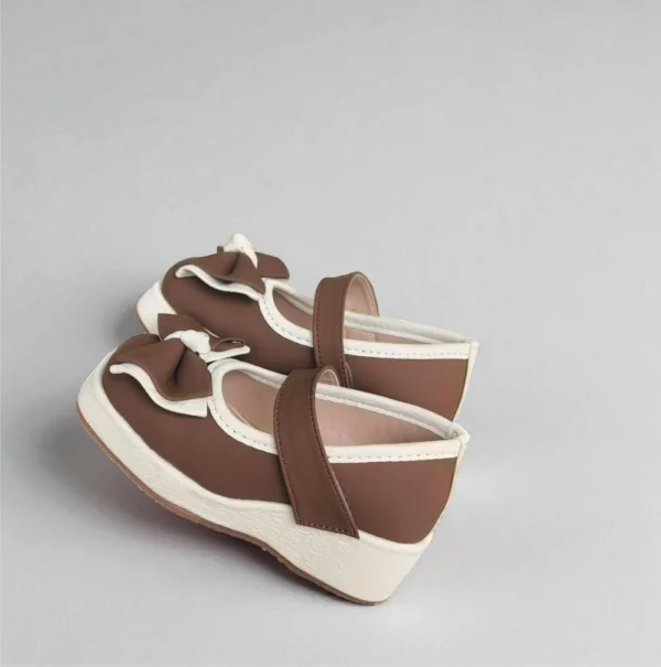 Kids Brown Bow Ballerina Wedges ART - D36-06-07 - Image 2