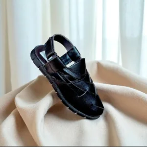 Kids Black Fisherman Sandal 👦🖤 ART - h19-06