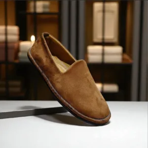 Kids Soft Brown Velvet Slip-Ons 🤎👦 ART -h7-06