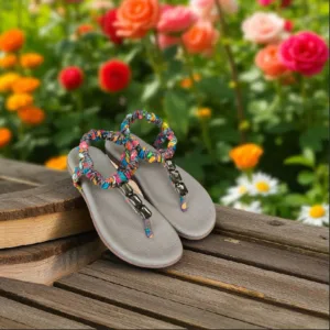 Colorful Kids’ Beaded Sandals 👡 ART - d36-11