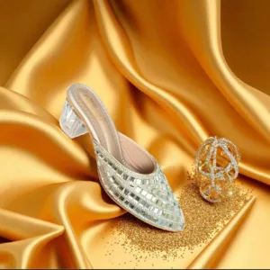 Ladies Silver Crystal Embellished Heels ART - D36-44