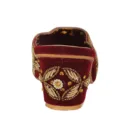 Bridal Maroon-Golden Embroidered Heels ART - D36-43