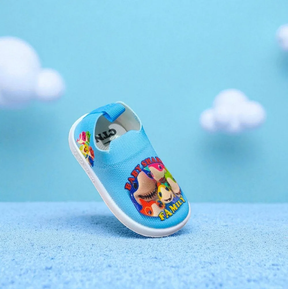 Kids Blue Cartoon Print Slip-On Shoes š ART - chuchu2