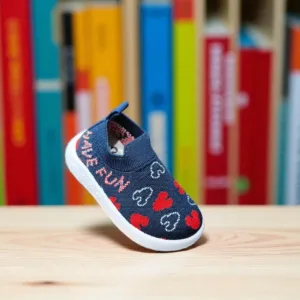 Kids “Have Fun” Navy Knit Shoes 💙❤️ ART fun 1