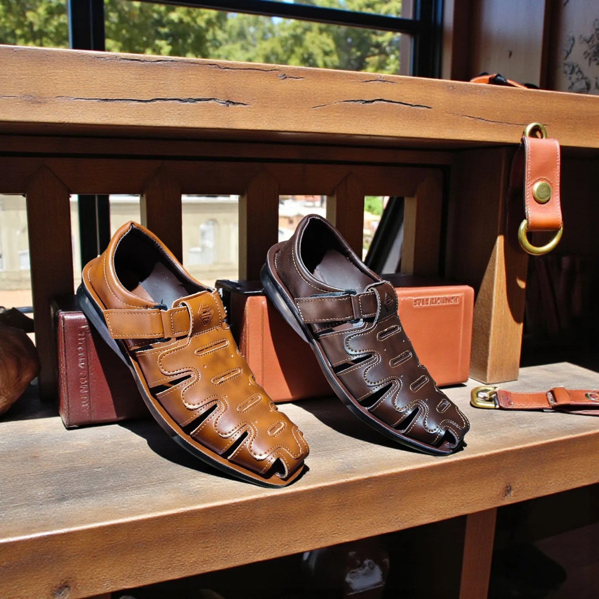 Men’s Leather Sandal – Brown & Tan Edition
ART - 12506