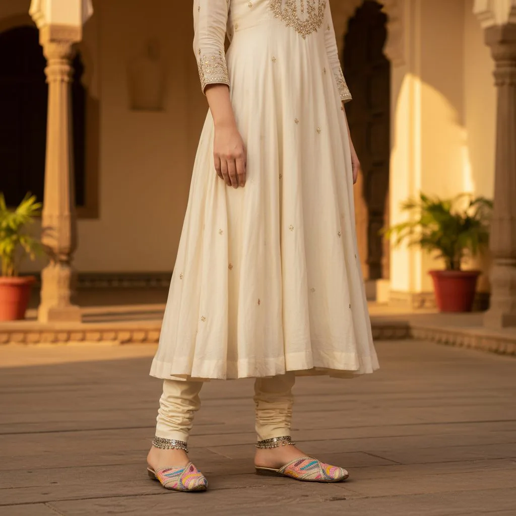 Embroidered Traditional Indian Jutti ART - d37-04 - Image 2