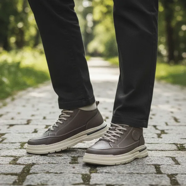 Boys' Brown High-Top Sneakers ART  - D37-17 - Image 2