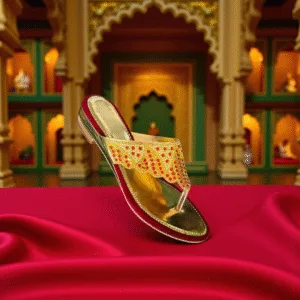 Traditional Bridal Ladies    Sandals (Golden-Red) ART - D37-14