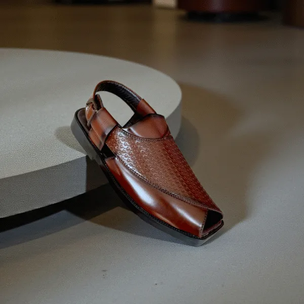 Traditional Men's Peshawari Sandals ART - d37-35 - Image 4