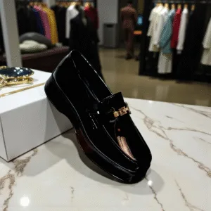 Men's Black Patent Leather Loafers ART - D37-37